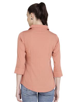 curved hem solid shirt - 18422523 - Standard Image - 3