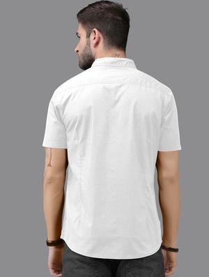 white chest-printed casual shirt - 18422555 - Standard Image - 3