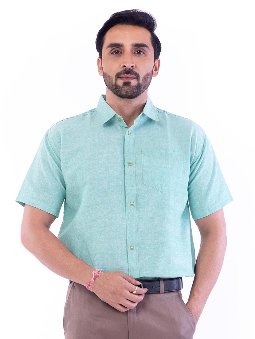 set of 2 solid khadi casual shirt - 18422868 - Zoom Image - 2