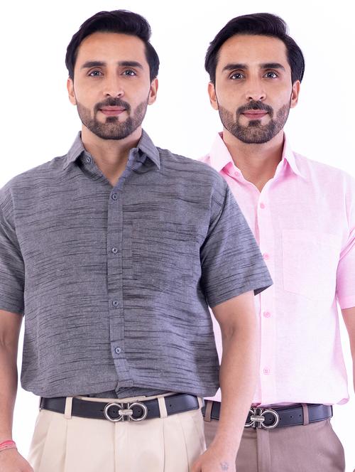 set of 2 solid casual shirt - 18422941 - Standard Image - 1