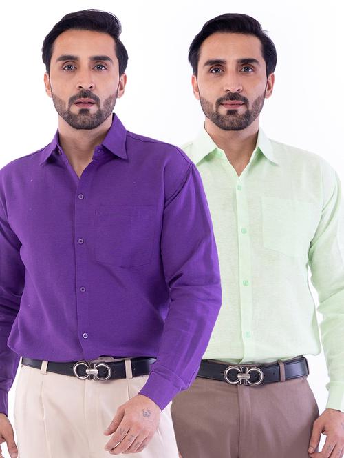 set of 2 solid formal shirt - 18423341 - Standard Image - 1