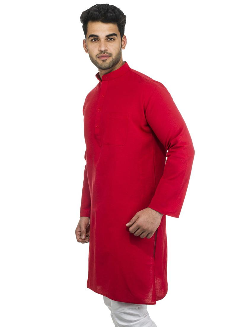 red solid kurta - 18423455 - Zoom Image - 2
