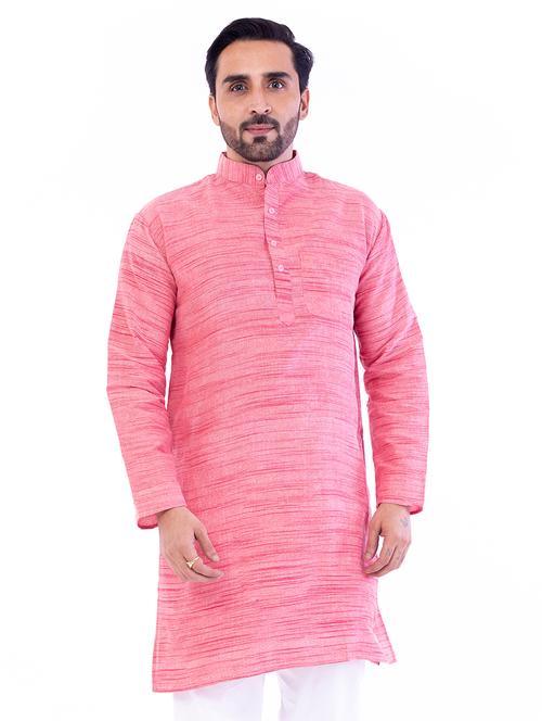 pink melange medium kurta - 18423469 - Standard Image - 1