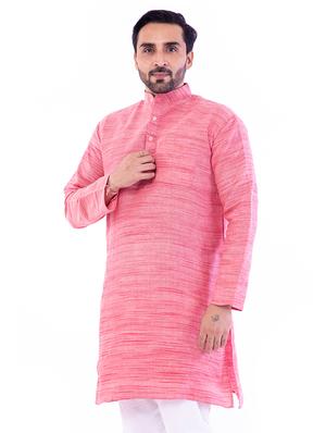 pink melange medium kurta - 18423469 - Standard Image - 2