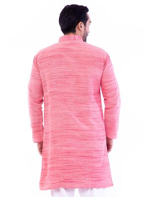 pink melange medium kurta - 18423469 - Standard Image - 3