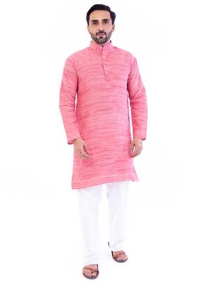 pink melange medium kurta - 18423469 - Standard Image - 4