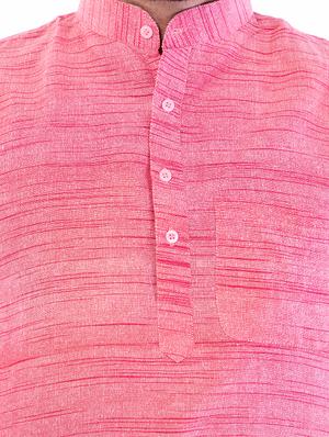 pink melange medium kurta - 18423469 - Standard Image - 5