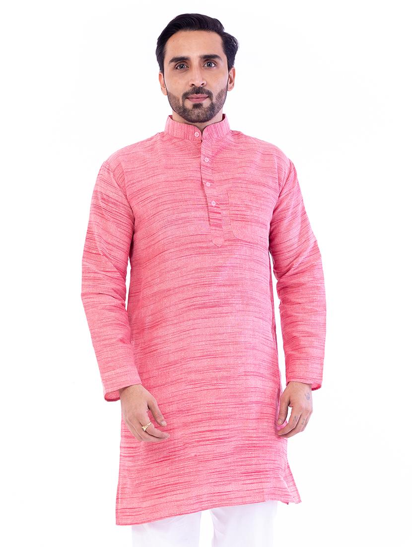 pink melange medium kurta - 18423469 - Zoom Image - 1