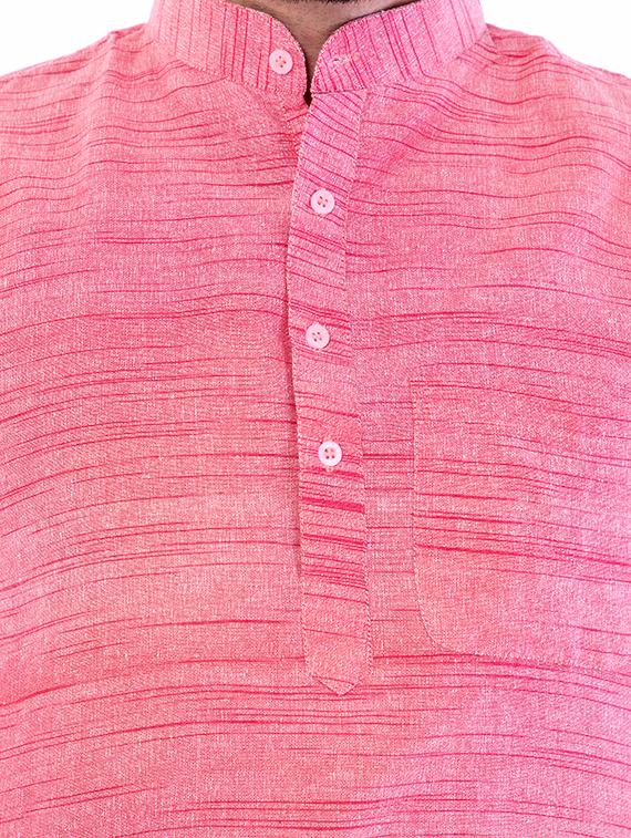 pink melange medium kurta - 18423469 - Zoom Image - 5