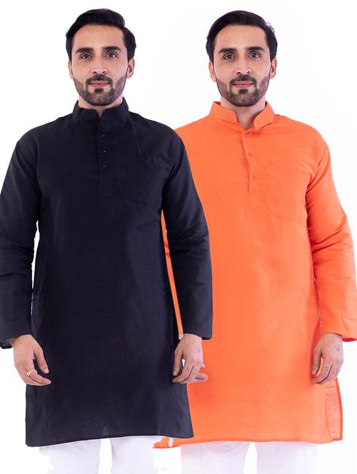 set of 2 solid medium kurta - 18423499 - Standard Image - 1