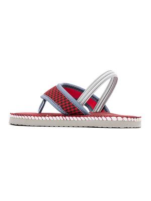 red fabric sandals & floater - 18423747 - Standard Image - 3