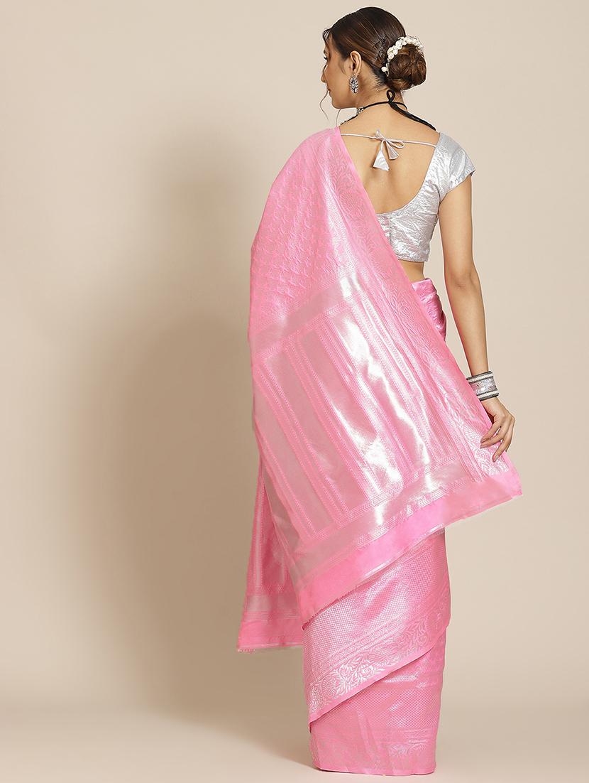 jacquard work woven saree with blouse - 18423928 - Zoom Image - 2