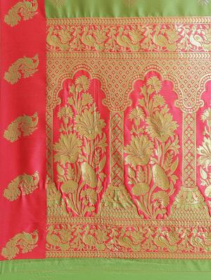 jacquard work woven saree with blouse - 18423929 - Standard Image - 5