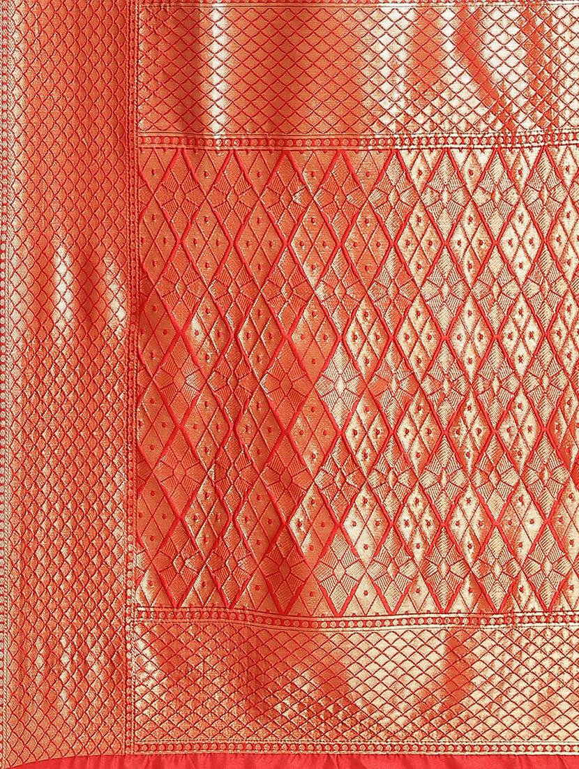 multi colored raw silk woven saree with blouse - 18423942 - Zoom Image - 5