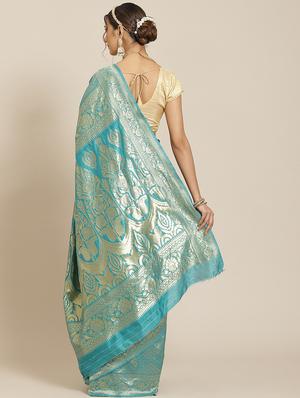 jacquard work woven saree with blouse - 18423944 - Standard Image - 2