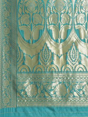 jacquard work woven saree with blouse - 18423944 - Standard Image - 6