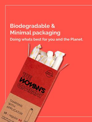 the woman's company tampons with applicator 16 piece | 100% organic and biodegradable | for heavy flow | chemical free - 18423961 - Standard Image - 2