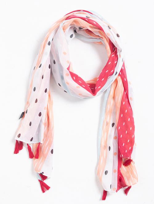 white printed scarf - 18424345 - Standard Image - 1