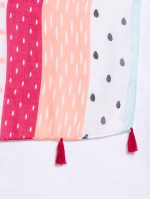 white printed scarf - 18424345 - Standard Image - 3
