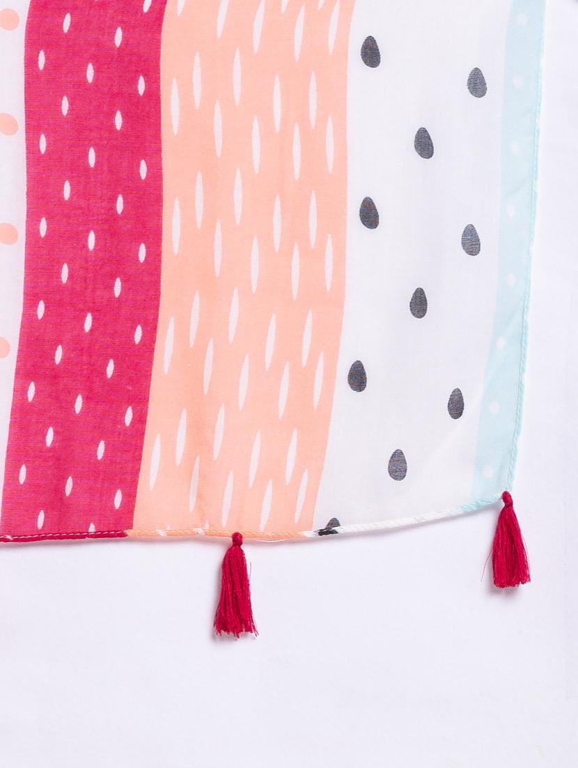 white printed scarf - 18424345 - Zoom Image - 3