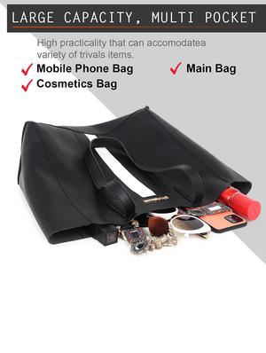 black striped combo tote - 18424462 - Standard Image - 3