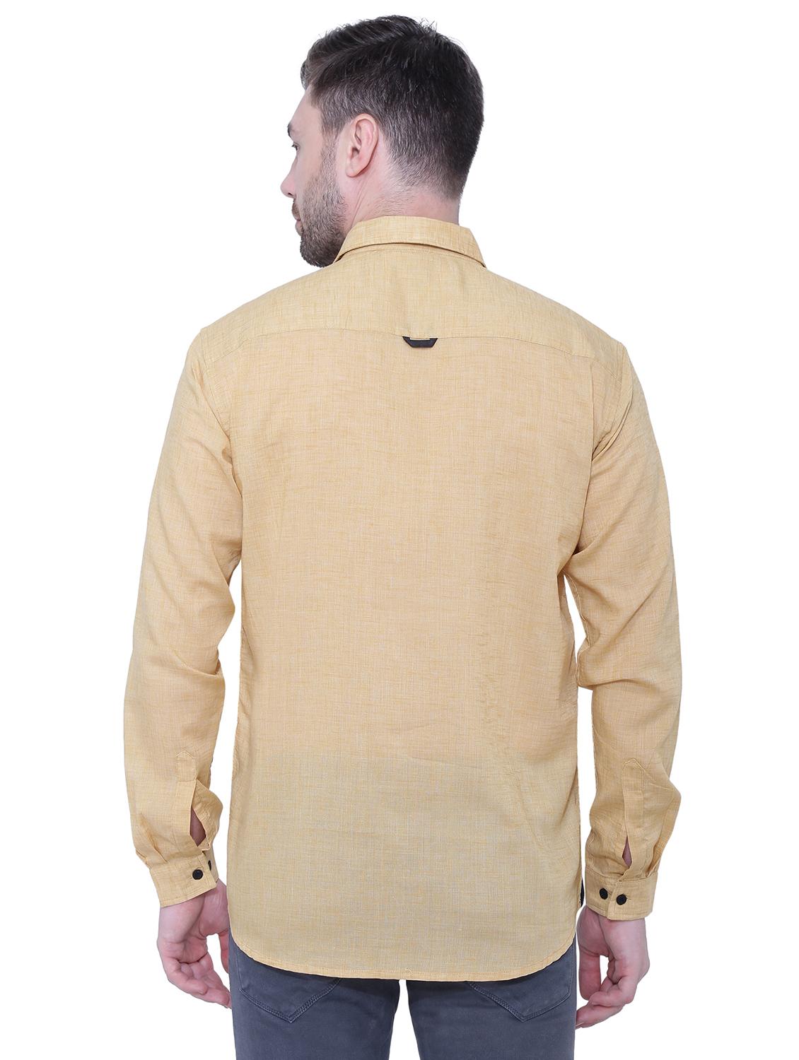 beige solid casual shirt - 18424506 - Zoom Image - 3