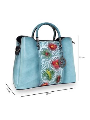 blue floral regular handbag - 18424754 - Standard Image - 5