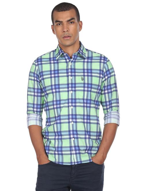 green checkered casual shirt - 18426351 - Standard Image - 1