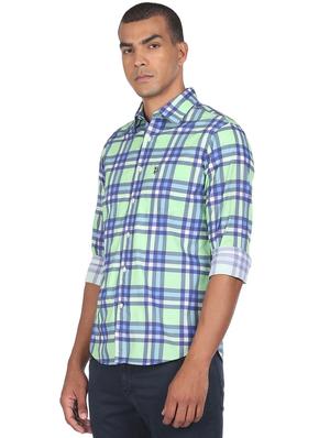 green checkered casual shirt - 18426351 - Standard Image - 2