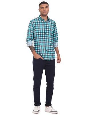blue checkered casual shirt - 18426356 - Standard Image - 4