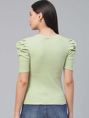 crew neck solid top - 18426372 - Standard Image - 2