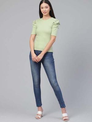 crew neck solid top - 18426372 - Standard Image - 3