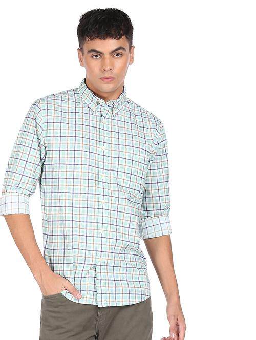 green checkered casual shirt - 18426587 - Standard Image - 1