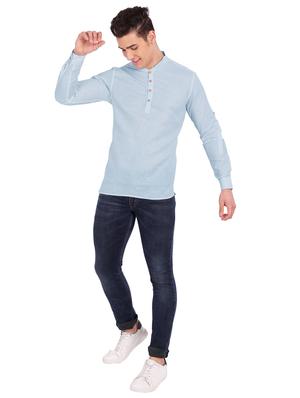 light-blue solid short kurta - 18426967 - Standard Image - 4