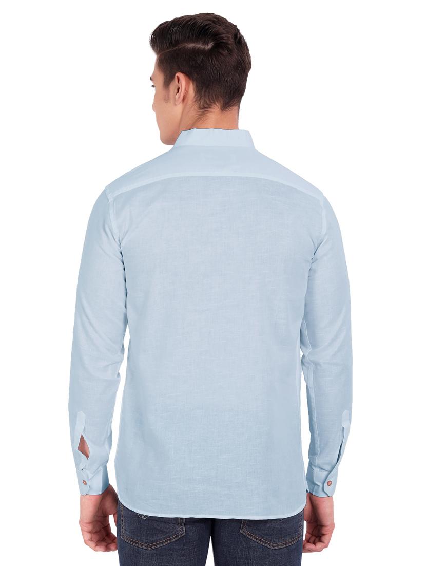 light-blue solid short kurta - 18426967 - Zoom Image - 3