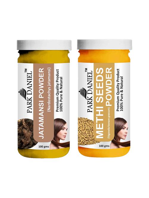 park daniel 100% pure & natural jatamansi powder & methi powder combo pack of 2 jars of 100 gms(200 gms) - 18427964 - Standard Image - 1