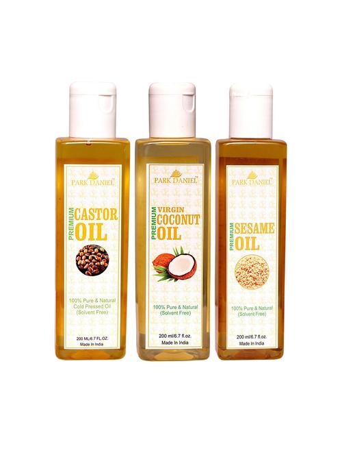 park daniel castor oil, coconut oil, sesame oil- 3 bottle(600 ml) - 18428070 - Standard Image - 1