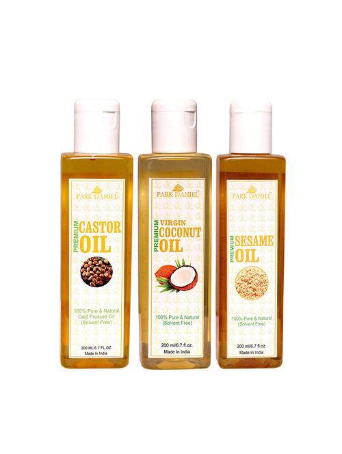 park daniel castor, coconut & sesame oil-3 bottle 200 ml(600 ml) - 18428163 - Standard Image - 1