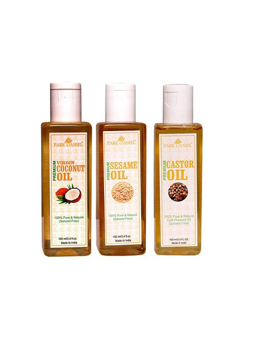 park daniel sesame oil, coconut & castor oil- 3 bottles(300 ml) - 18428208 - Standard Image - 1