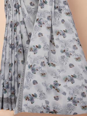 floral printed saree with blouse - 18428870 - Standard Image - 4