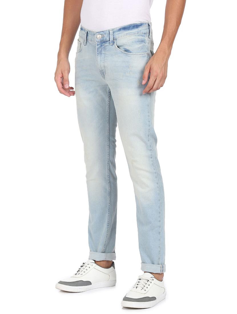 light-blue distressed light-washed denim jean - 18428921 - Zoom Image - 1