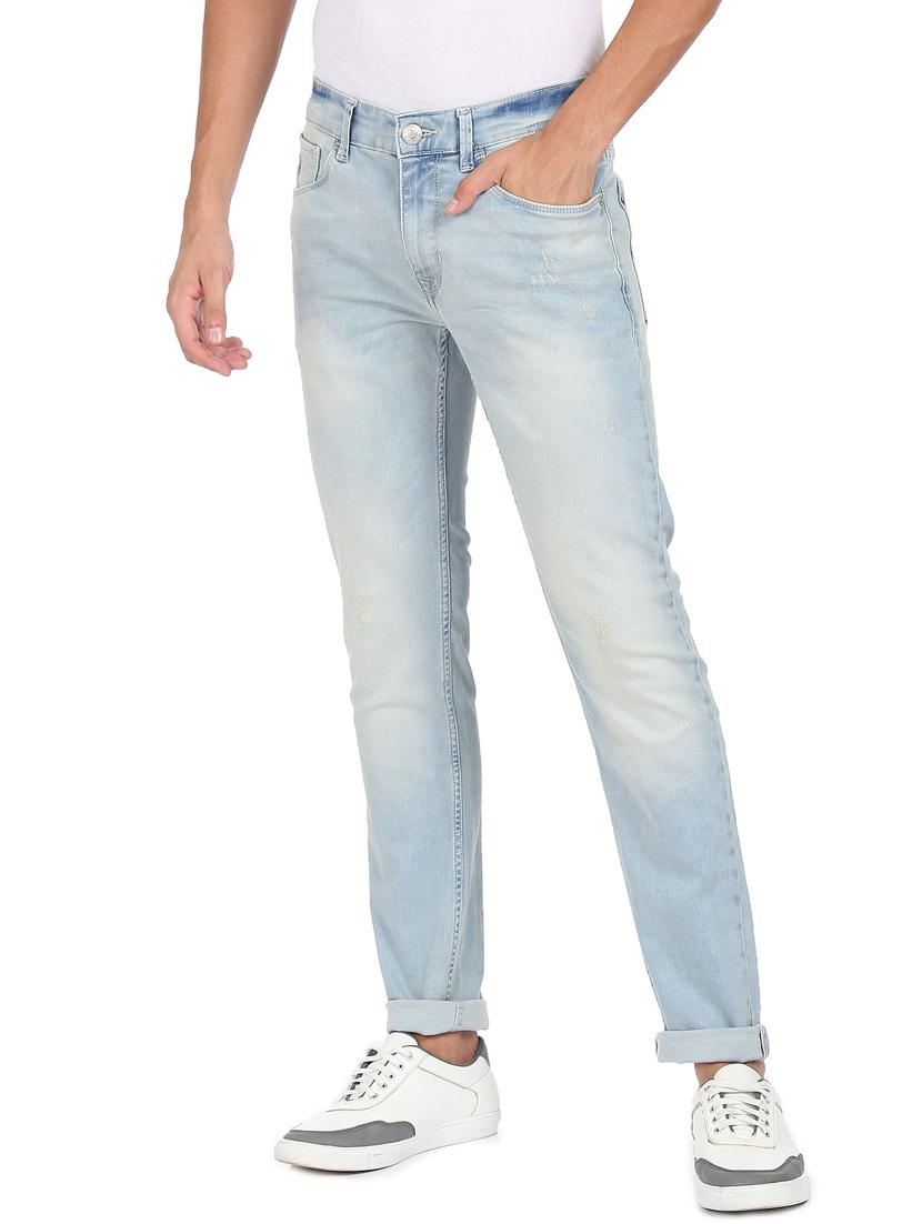 light-blue distressed light-washed denim jean - 18428921 - Zoom Image - 2