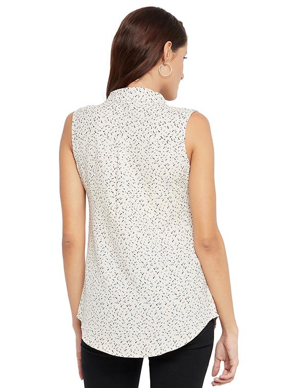 curved hem printed shirt - 18429474 - Zoom Image - 3