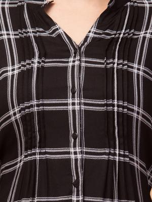 tie back checkered shirt dress - 18429499 - Standard Image - 5