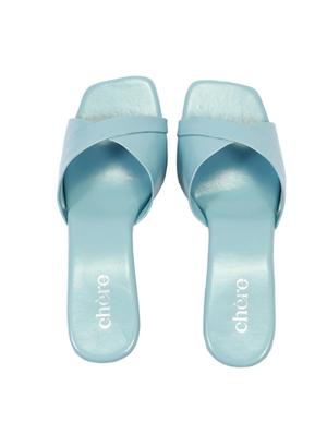 blue pu slip on sandals - 18429557 - Standard Image - 5