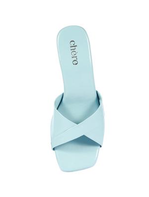 blue pu slip on sandals - 18429557 - Standard Image - 6