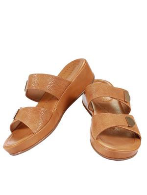 tan pu slip on sandals - 18429560 - Standard Image - 3