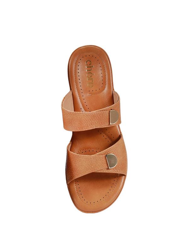 tan pu slip on sandals - 18429560 - Zoom Image - 4