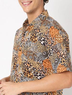 brown printed casual shirt - 18429581 - Standard Image - 5