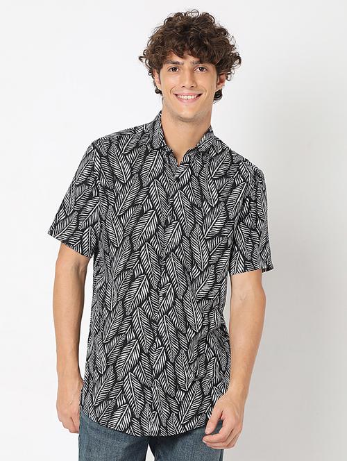 black printed casual shirt - 18429590 - Standard Image - 1